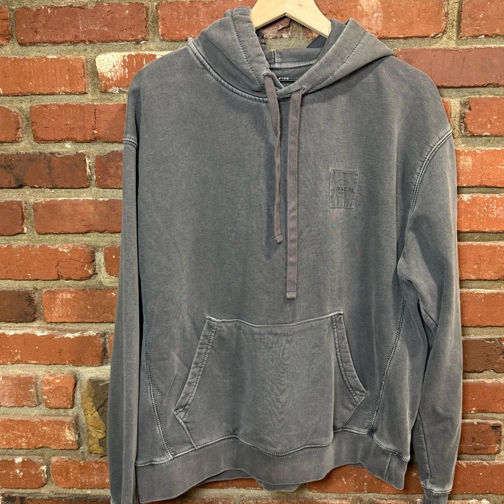 Coach men's hoodie organic cotton size small‎ sample smoke grey oversized